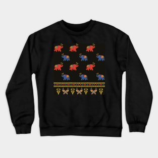 Serenade of Splendor: Dynamic Patterns with Elephants, Peacocks, and Vibrant Hues Crewneck Sweatshirt